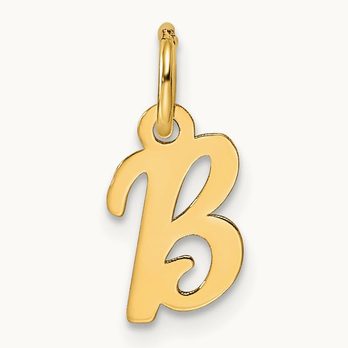 Small Script Letter B Initial Charm, 14K