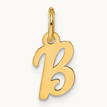 Small Script Letter B Initial Charm, 14K