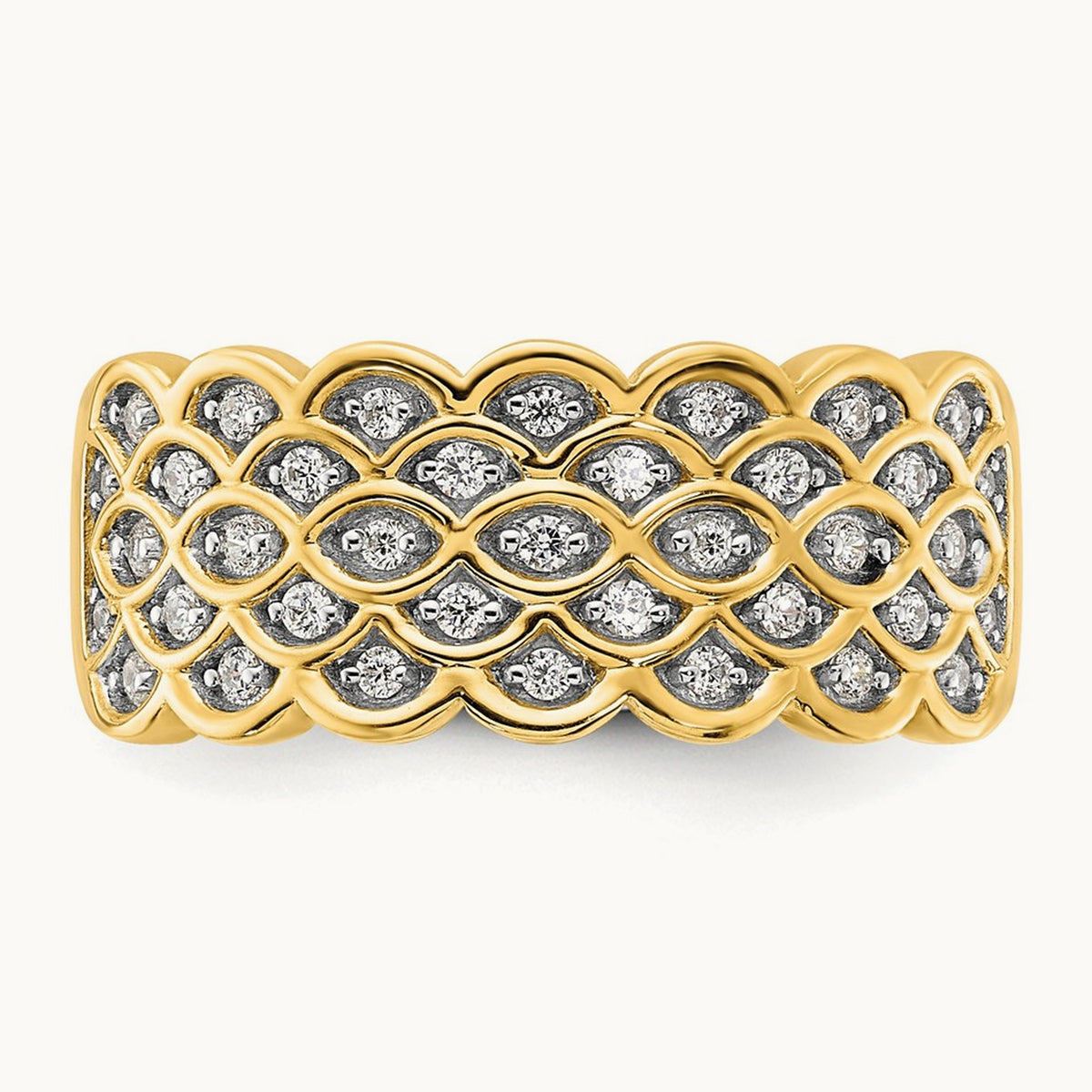 Complete Pave Diamond Wedding Band — photo set