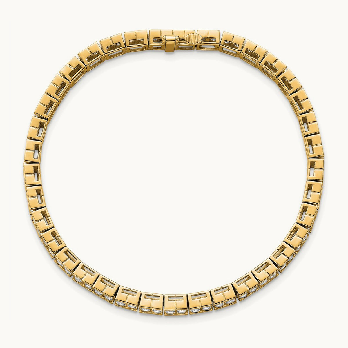 Emerald Tennis Bracelet, 7.25 ct tw Lab-Grown Diamond — 14K Yellow Gold