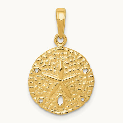 Sand Dollar Pendant, 14K