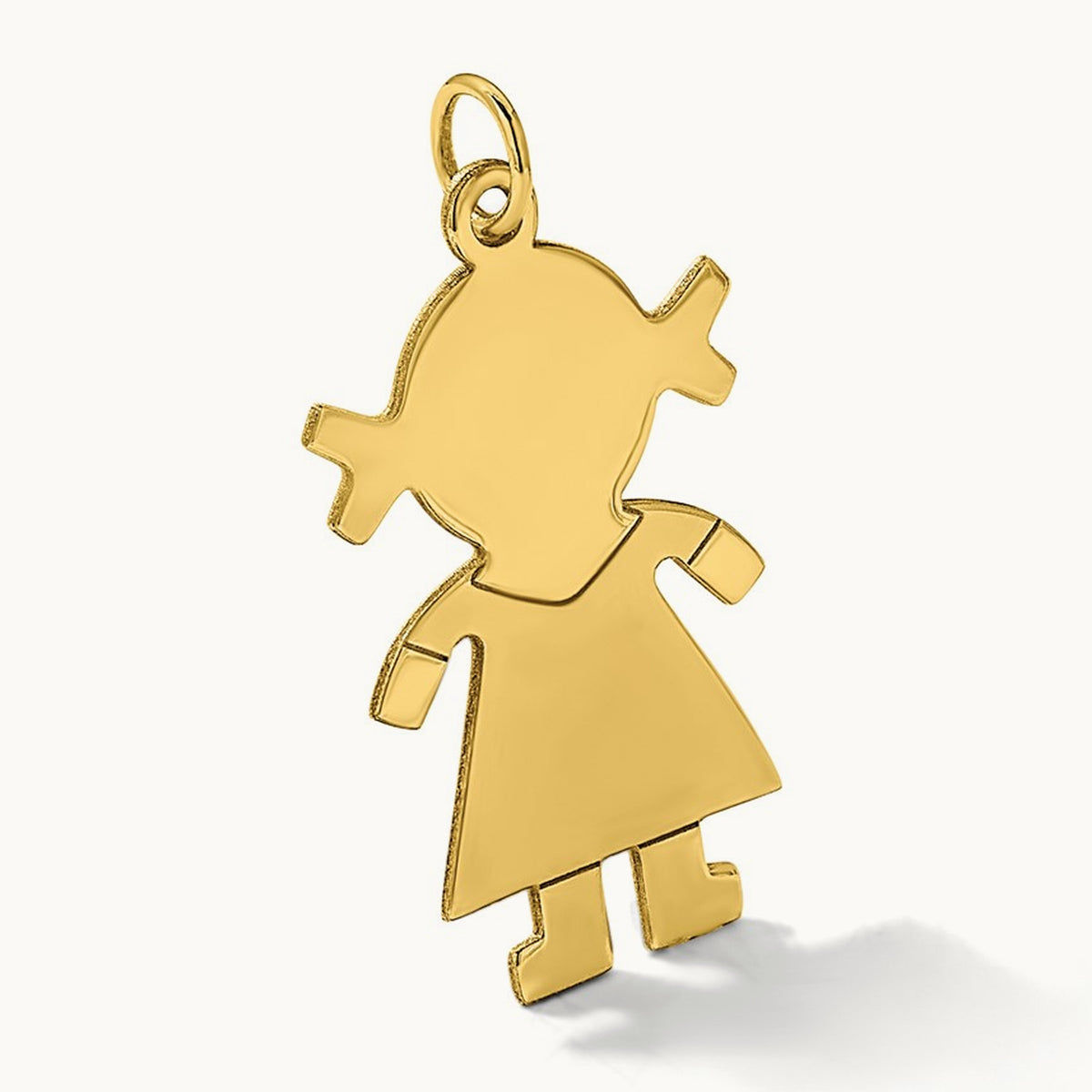 Satin Girl Charm, 14K