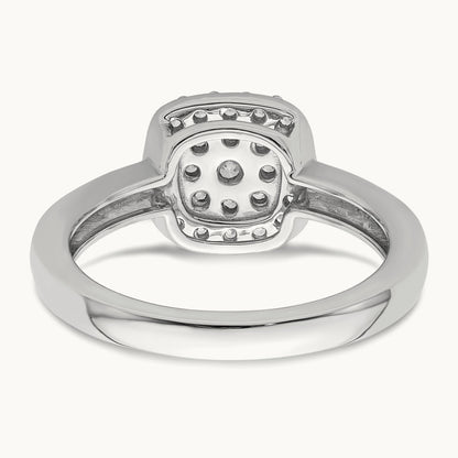 Square Halo Ring, 0.25 ct tw Lab-Grown Diamond — 14K White Gold