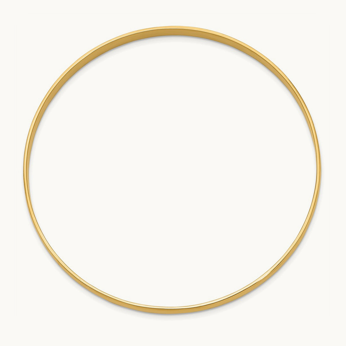 Solid Polished Half-Round Slip-On Bangle — 14K Yellow Gold, 4mm