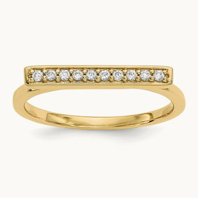 Diamond Bar Ring — 14K Yellow Gold