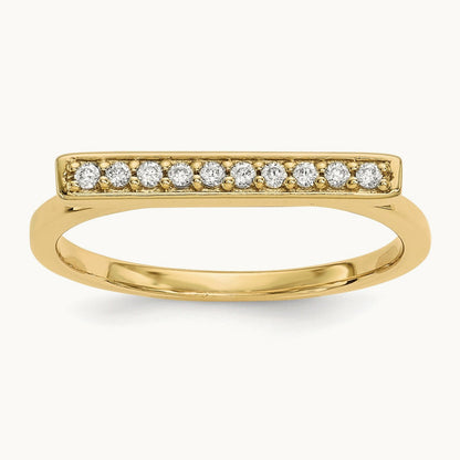 Diamond Bar Ring — 14K Yellow Gold