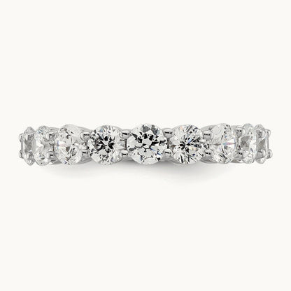Polished Shared Prong 3ct Diamond Eternity Band, 14K Gold in 14K White Gold