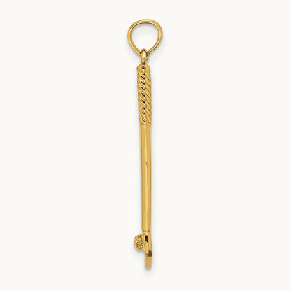 3-D Single Golf Club with Ball Charm, 14K