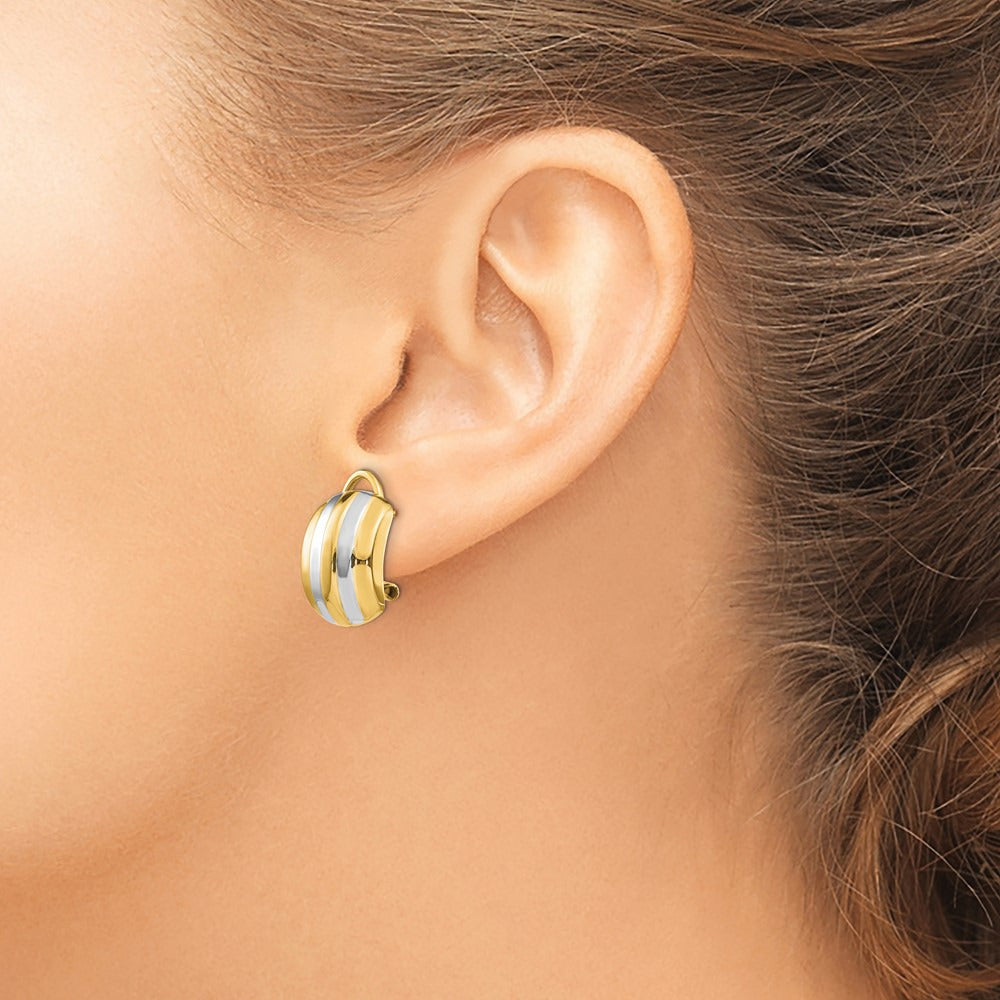 & Ribbed Omega Back Post Earrings — photo set