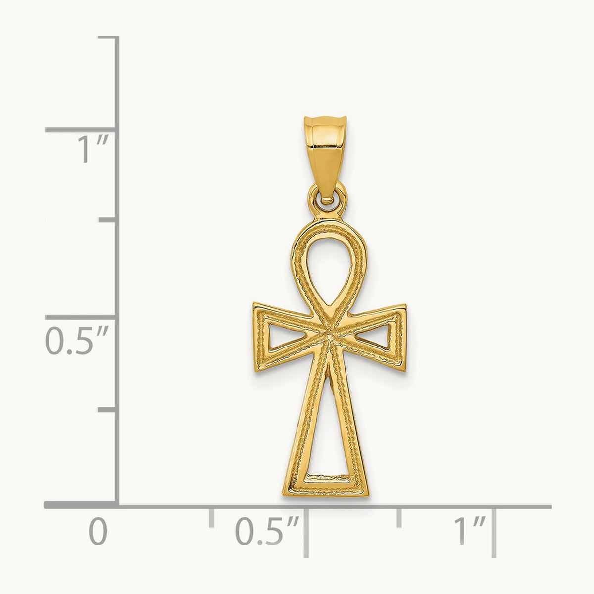 Ankh Cross Charm — 14K Yellow Gold, 27mm
