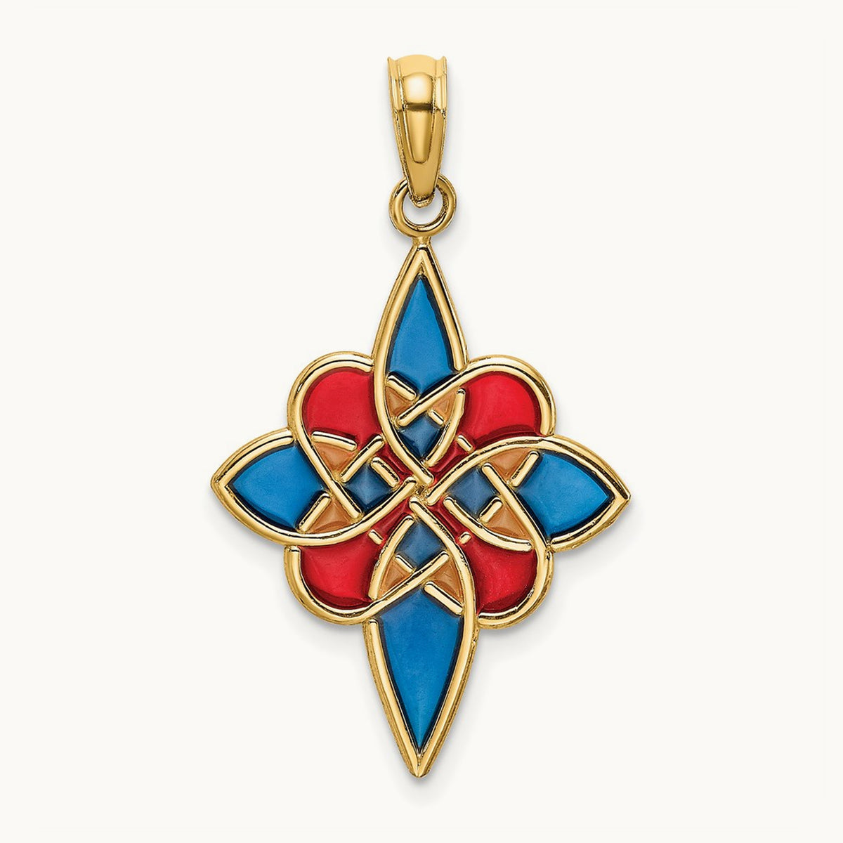 Enameled Celtic Knot Charm, 14K