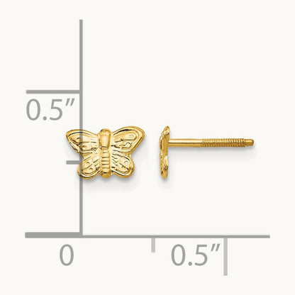 Madi K Polished Butterfly Screwback Earrings, 14K