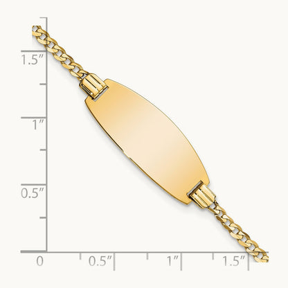 Oval Curb ID Bracelet — 14K Yellow Gold