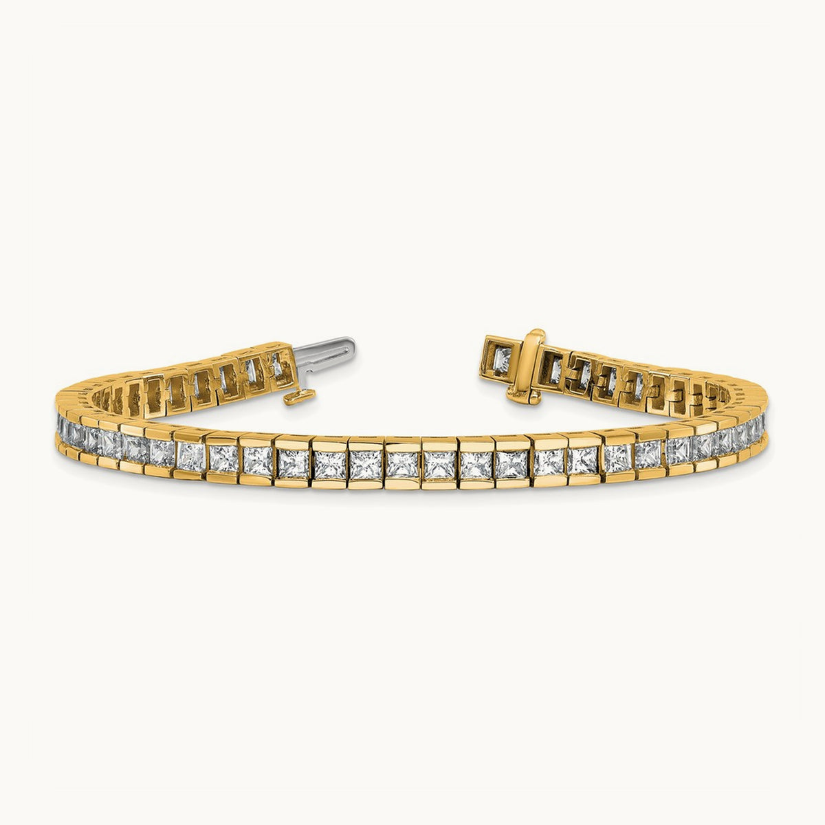 Princess Tennis Bracelet, 10.00 ct tw Lab-Grown Diamond — 14K Yellow Gold