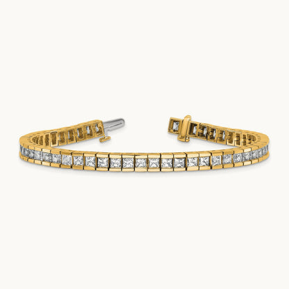 Princess Tennis Bracelet, 10.00 ct tw Lab-Grown Diamond — 14K Yellow Gold