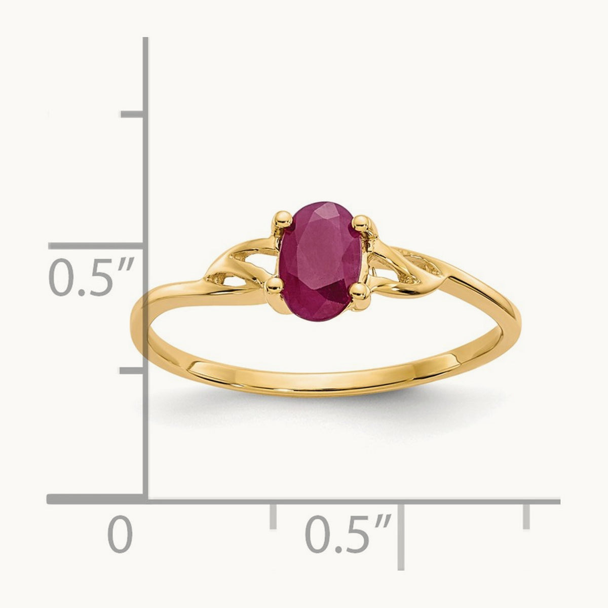 Ruby Birthstone Ring, 14K