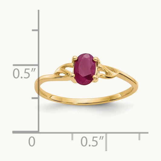 Ruby Birthstone Ring, 14K