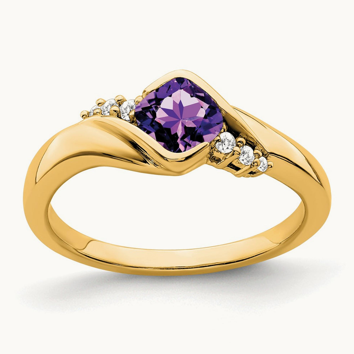 Amethyst and Diamond Ring, 14K