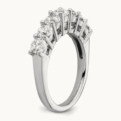 7-Stone Diamond Band, 14K White Gold
