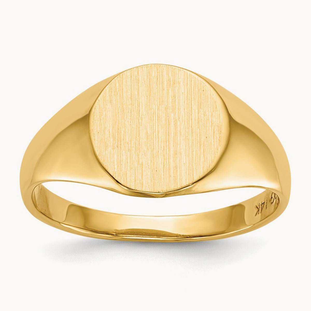 9.5x10. Open Back Signet Ring, 0mm, 14K