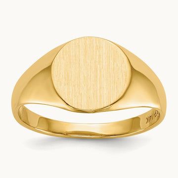 9.5x10. Open Back Signet Ring, 0mm, 14K