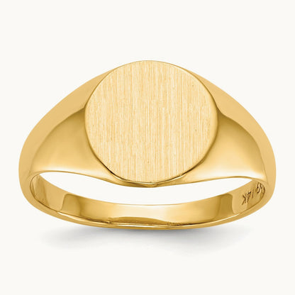 9.5x10. Open Back Signet Ring, 0mm, 14K
