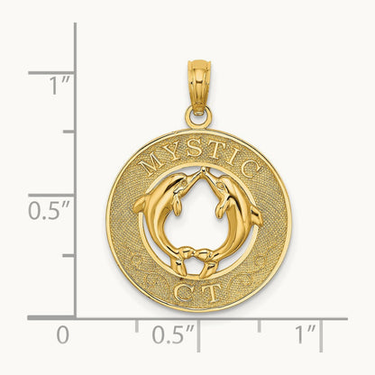 MYSTIC CT Dolphins Charm, 14K