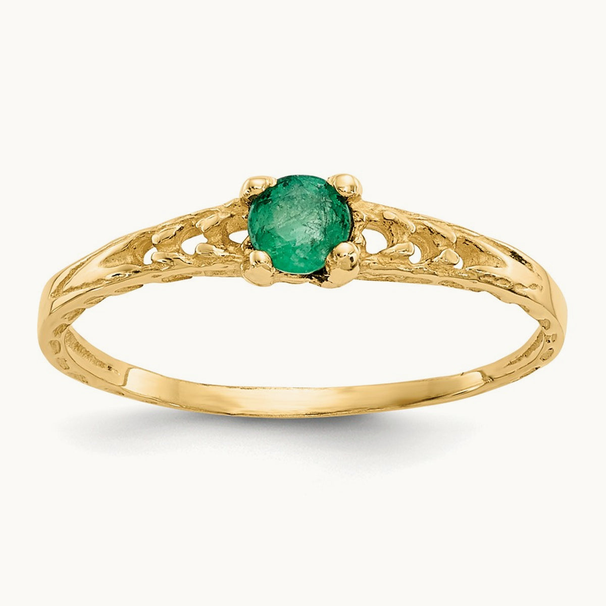 Madi K Emerald Birthstone Baby Ring, 3mm, 14K