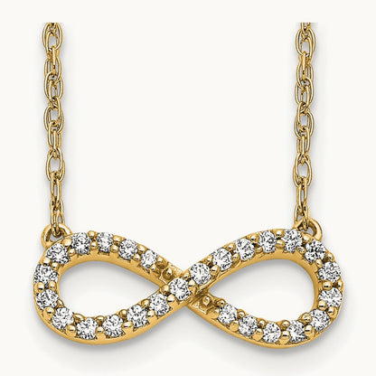Polished Diamond Infinity Symbol Necklace, 14K Yellow Gold