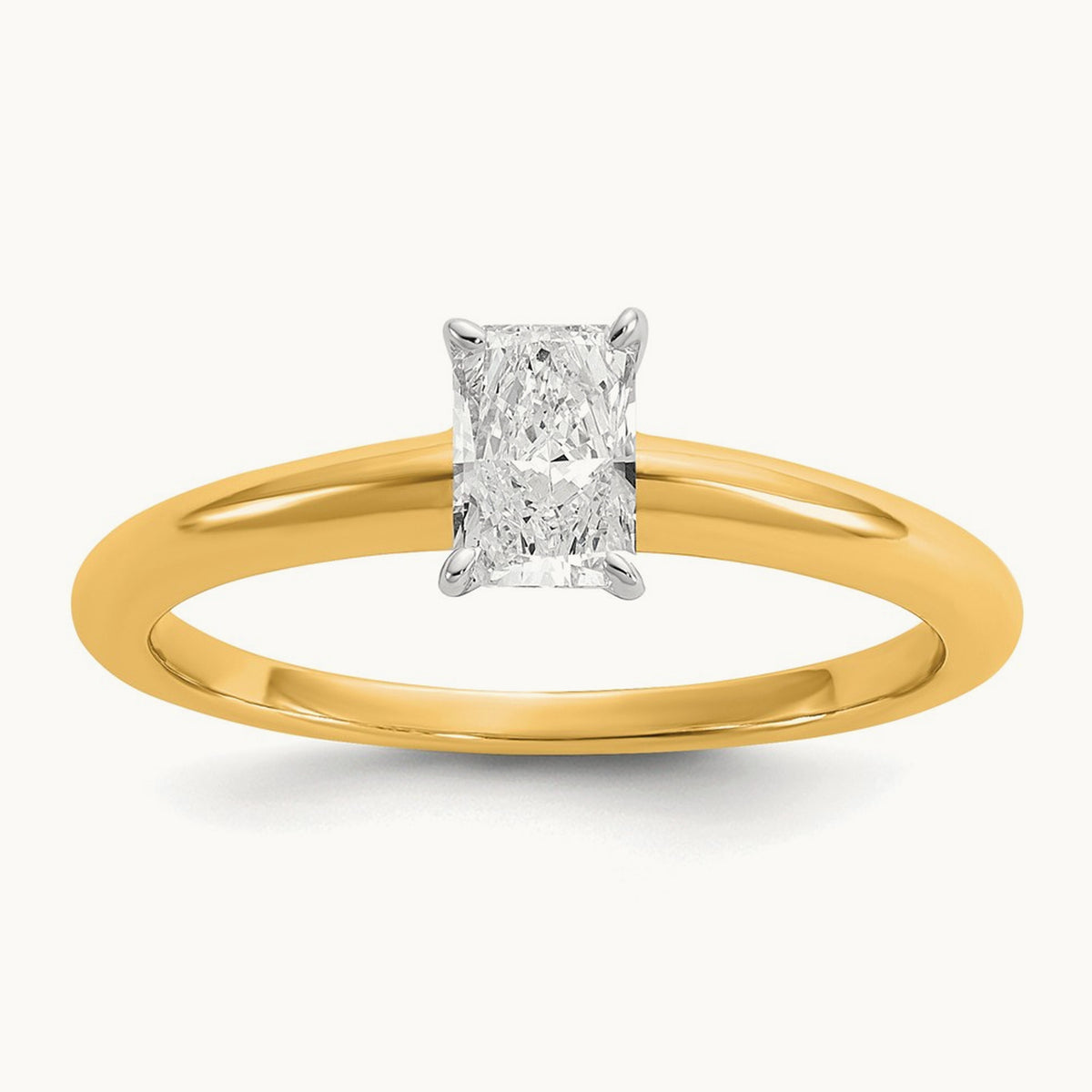 Radiant Solitaire Engagement Ring, 0.50-5.00 ct tw Lab-Grown Diamond — 1/2 ct, 14K Two-Tone