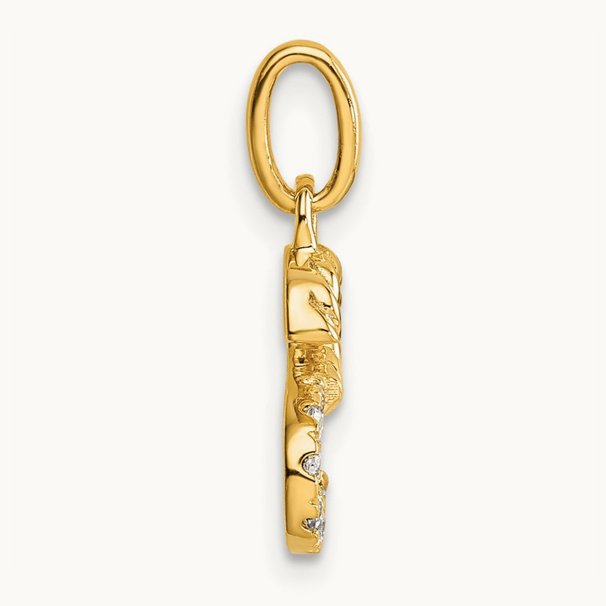 Twisted Diamond Charm — 14K Yellow Gold, S