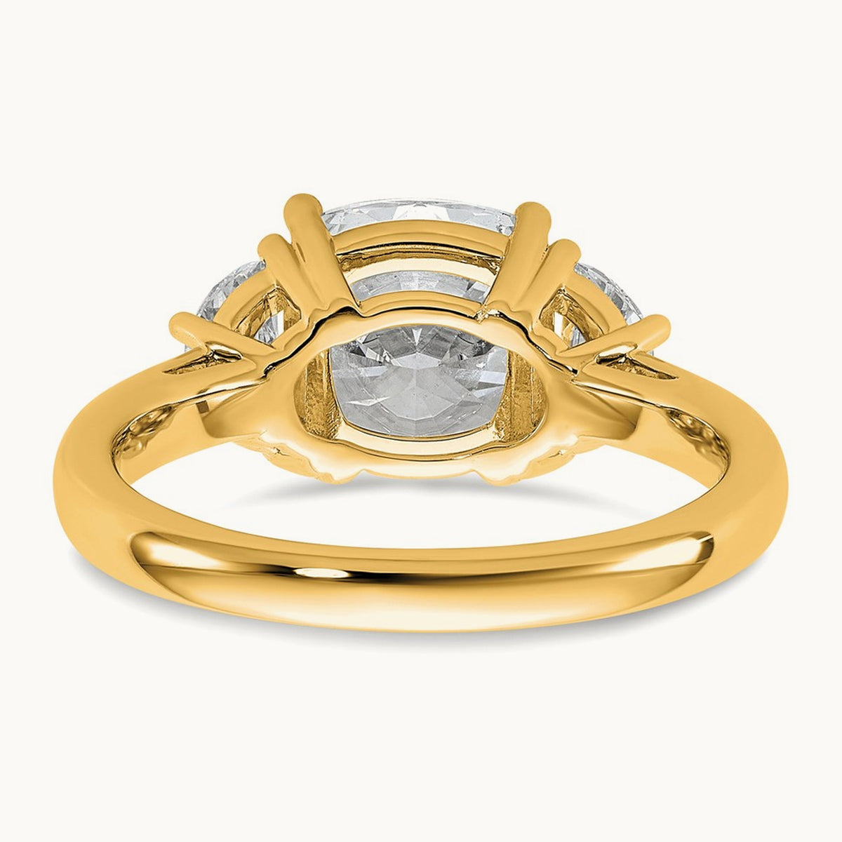 Half Moon & Cushion Semi-Mount Engagement Ring, 0.25-1.00 ct tw Lab-Grown Diamond — 5/8 ct, 14K Yellow Gold