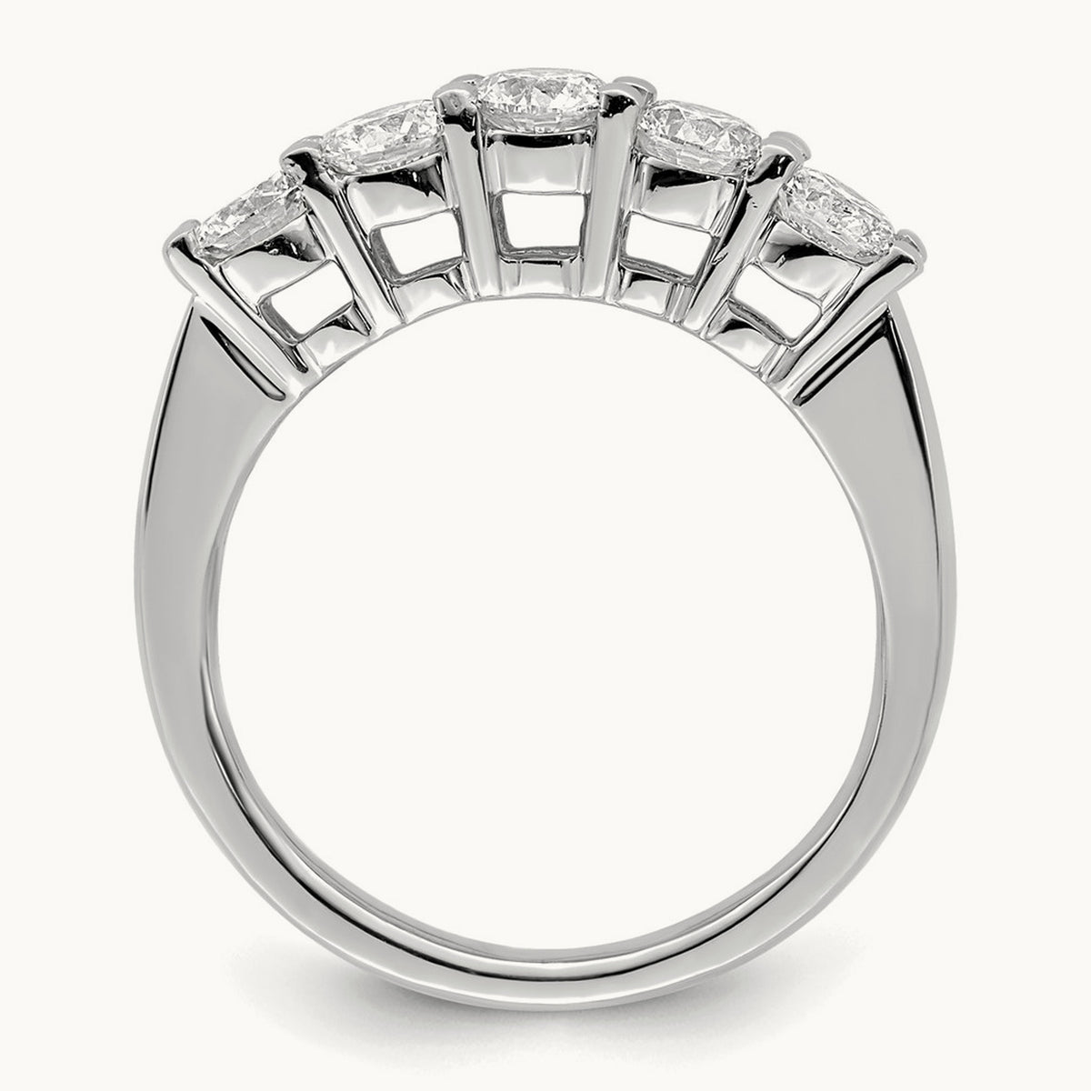 5-Stone Diamond Band, 14K White Gold