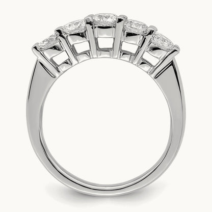 5-Stone Diamond Band, 14K White Gold