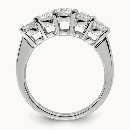5-Stone Diamond Band, 14K White Gold