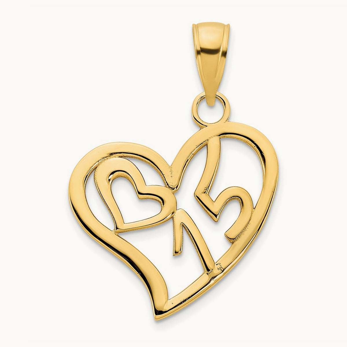 #15 Heart Pendant, 14K