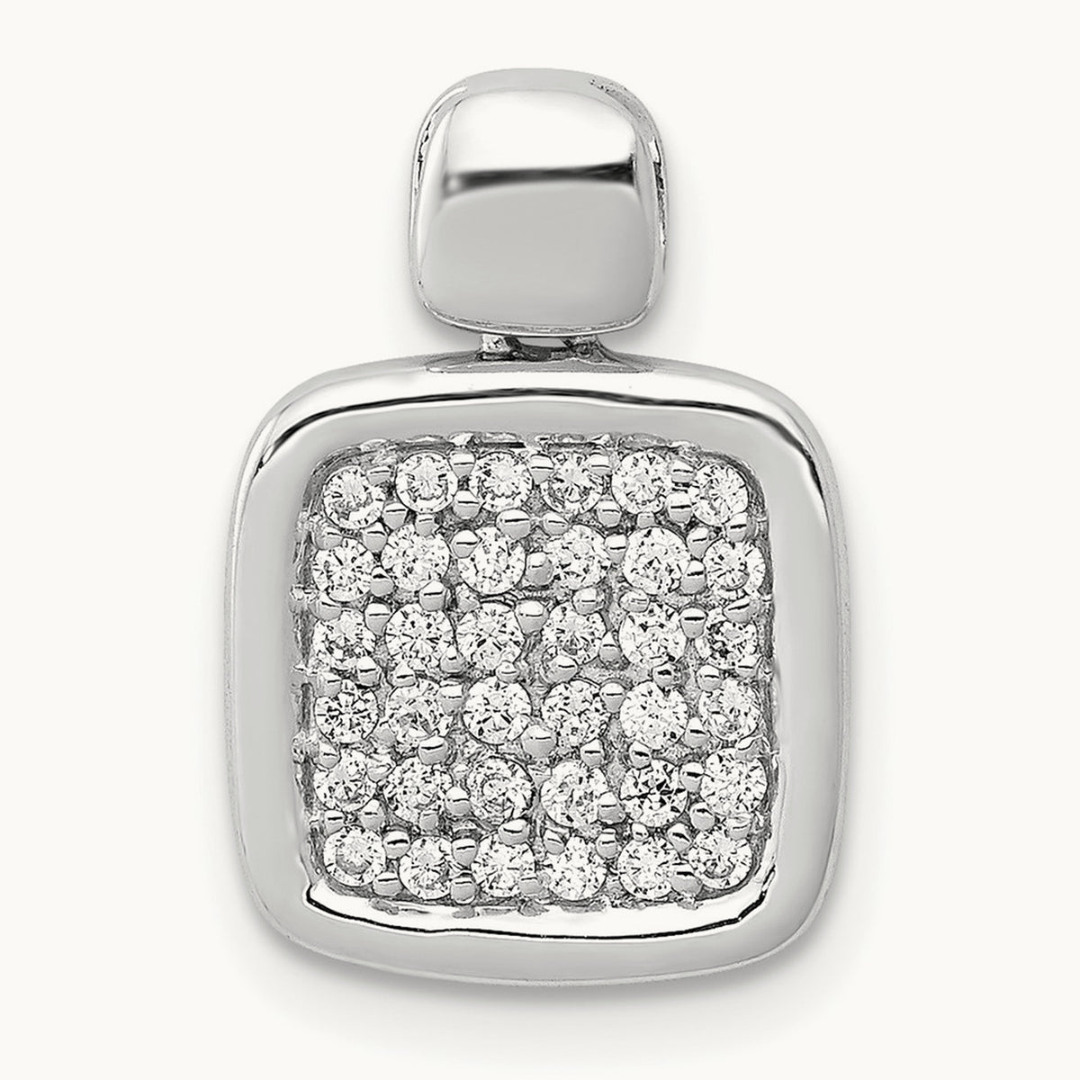 1/4ct. Diamond Fancy Square Pendant, 14K White Gold