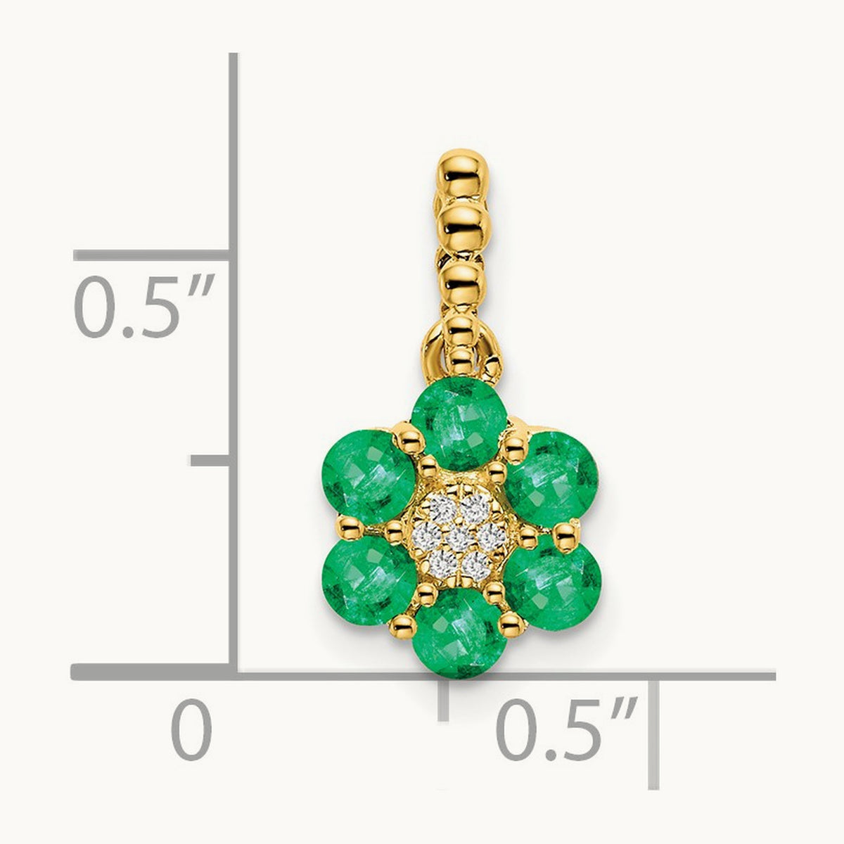 Emerald and Diamond Floral Pendant — photo set