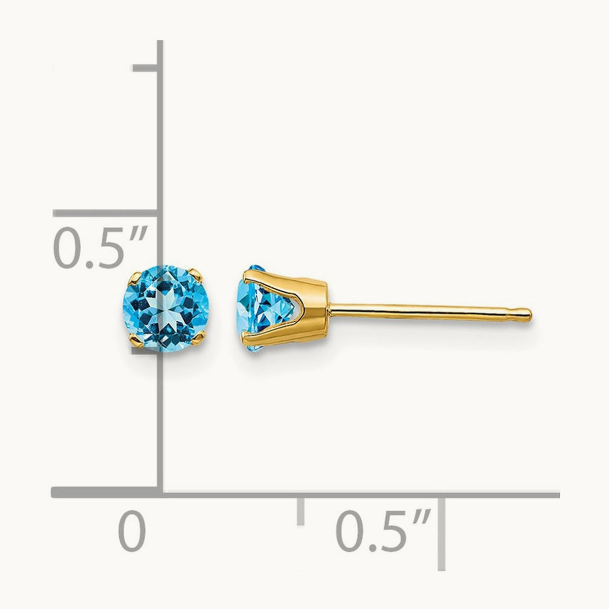 December/Blue Topaz Post Earrings — 4mm
