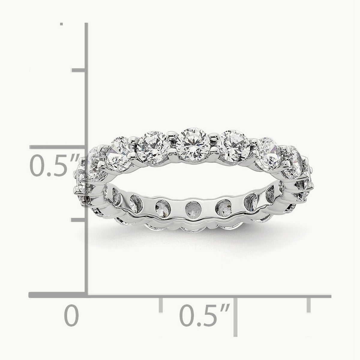 Polished Shared Prong Diamond Eternity Band, 2.00 ct tw — 14K White Gold