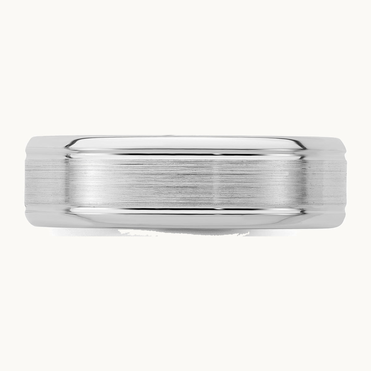 Sterling Silver Rhodium-plated 6mm Brushed Grooved Band