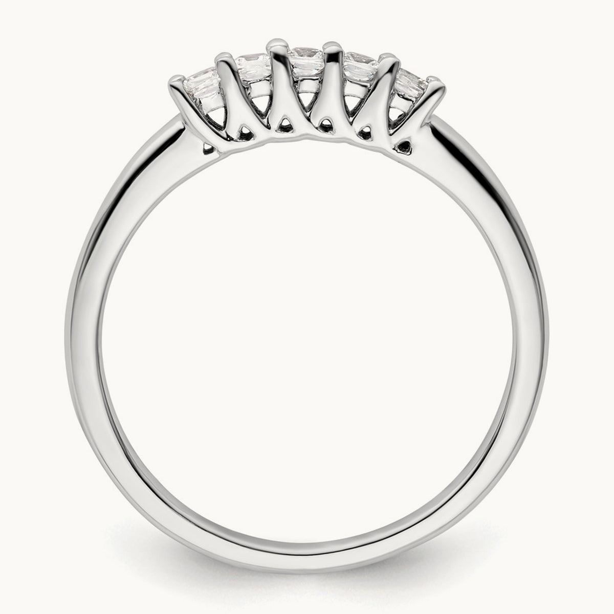 5-Stone Diamond Band, 14K White Gold