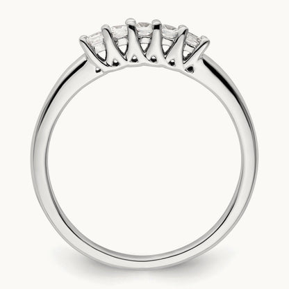 5-Stone Diamond Band, 14K White Gold