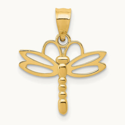 Dragonfly Pendant, 14K