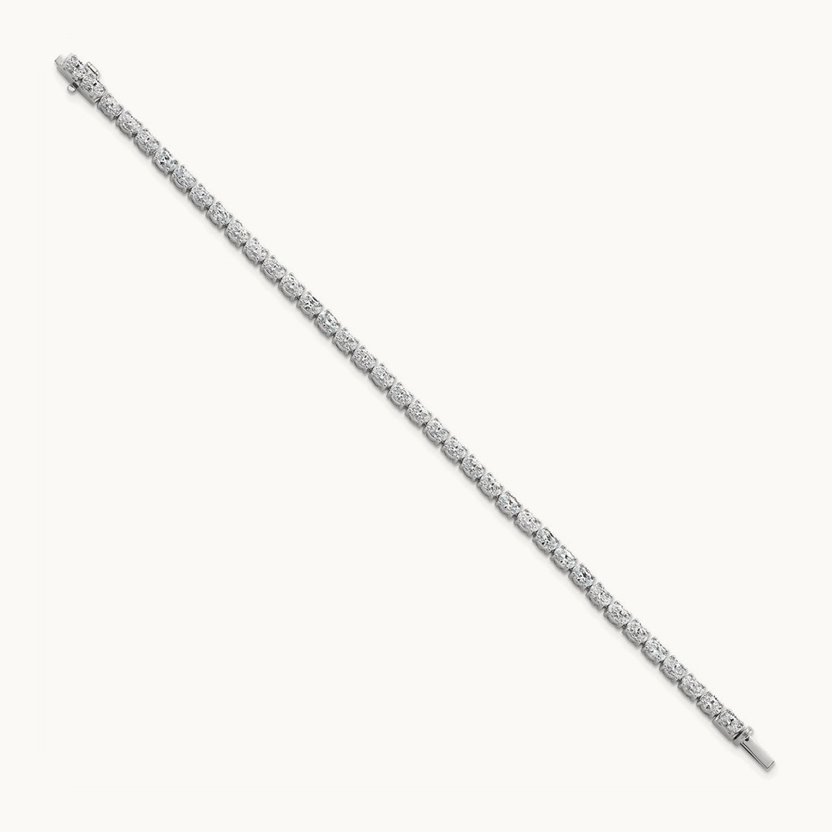 Oval Tennis Bracelet, 7.00 ct tw Lab-Grown Diamond — 14K White Gold