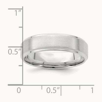 Standard Comfort Fit Brush Satin Fancy Band, 14K White Gold