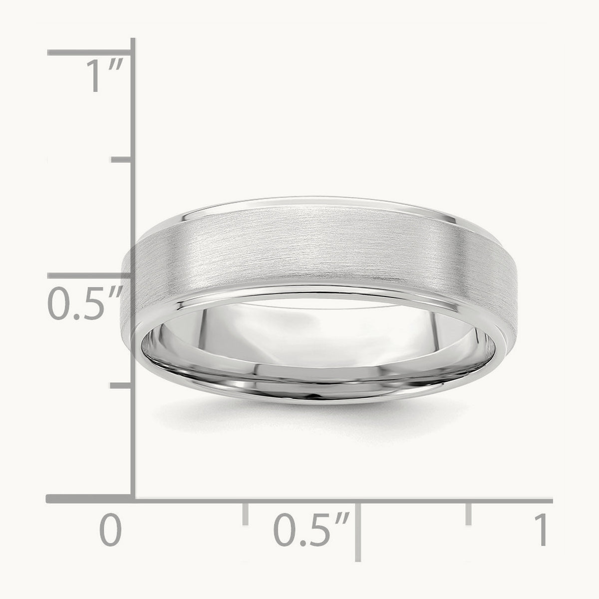 Light Comfort Fit Brush Satin Fancy Band, 14K White Gold