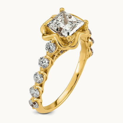 Princess Center Ring, 2.25-3.50 ct tw Lab-Grown Diamond