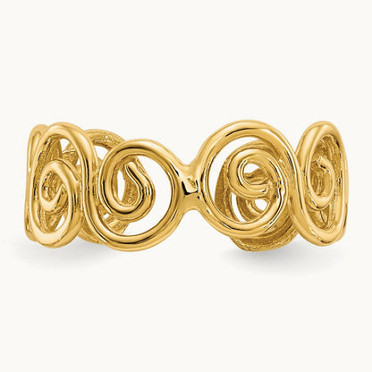 Scroll Toe Ring, 14K
