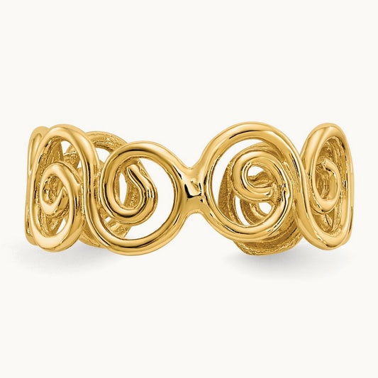 Scroll Toe Ring, 14K